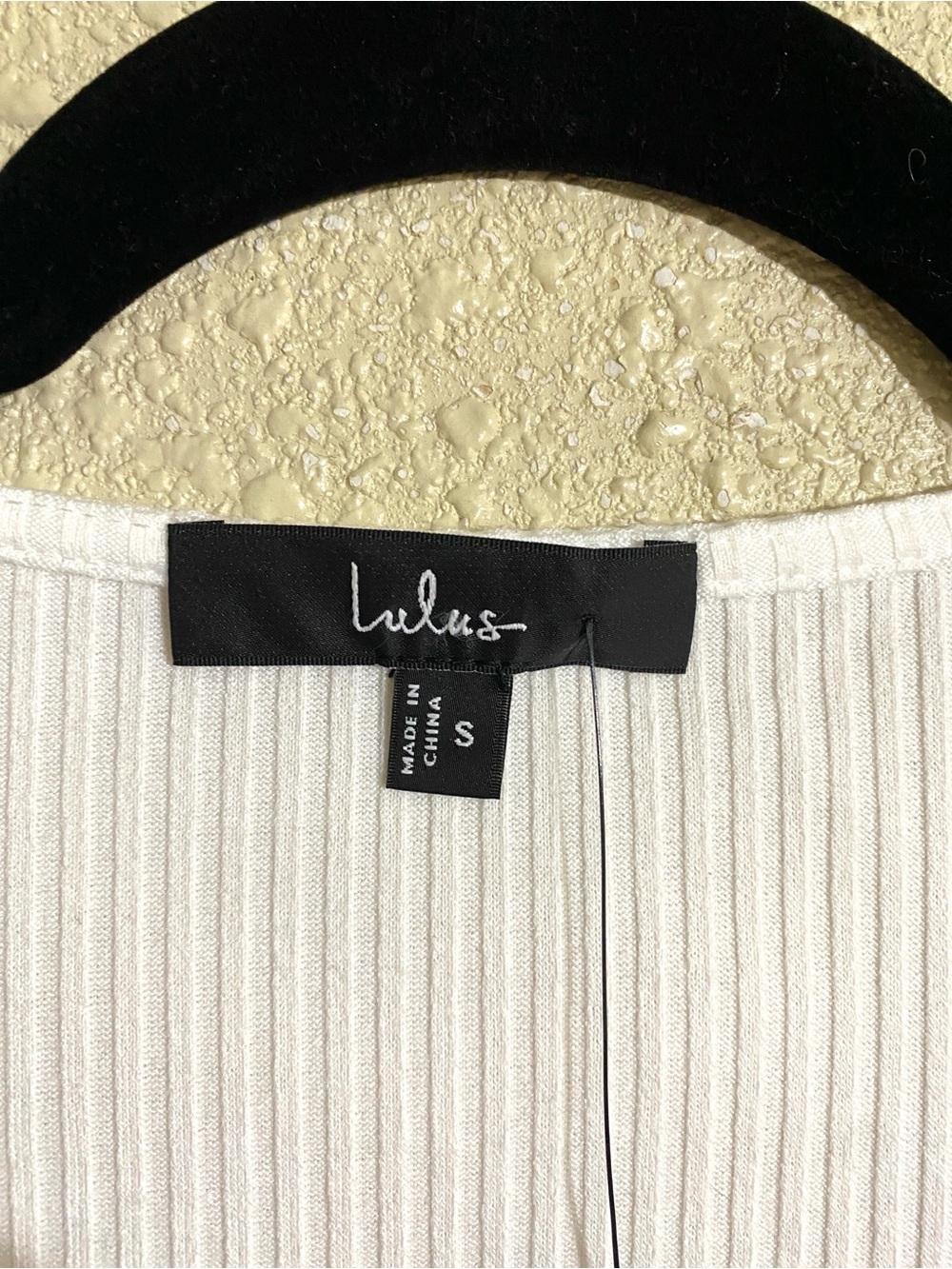 Lulus My Everyday Best White Ribbed Button Front Shirt Sleeve Top Size S NWT - Picture 7 of 11